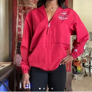 Red University of Arkansas champion windbreaker